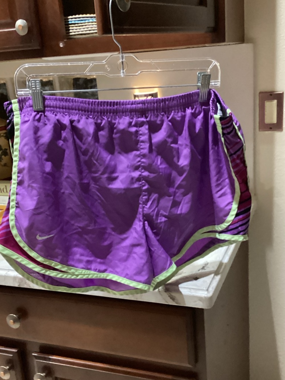 Nike Women's Purple Athletic Shorts with Accents